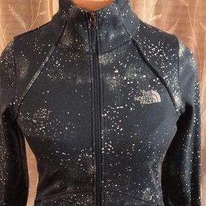 The North Face Form Fitting Women’s Blue & White Zip-Up Lightweight Jacket Sz XS